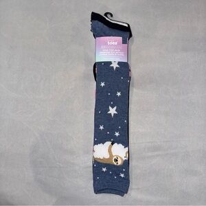 Comfy Toes Socks 3 Pair - Sloth and Star, Stripes, and Solid Colour Knee-High